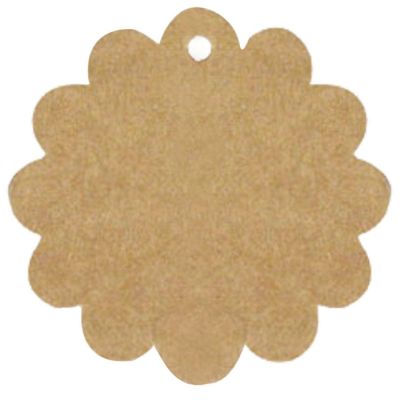 Wrapables Flower Gift Tags/Kraft Hang Tags with Free Cut Strings (50pcs) Image 1