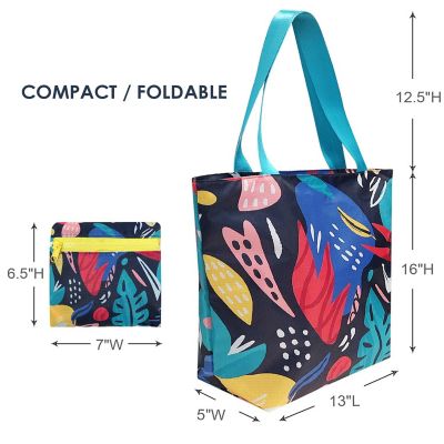 Wrapables Foldable Lightweight Tote Bag with Durable Ripstop Polyester for Shopping, Travel, Gym, Beach, Casual, Everyday, Large, Abstract 1 Image 1