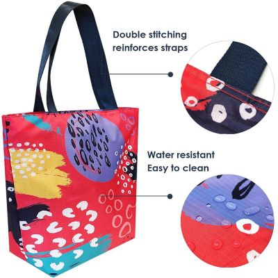 Wrapables Foldable Lightweight Tote Bag with Durable Ripstop Polyester for Shopping, Travel, Gym, Beach, Casual, Everyday, Large, Abstract 2 Image 3