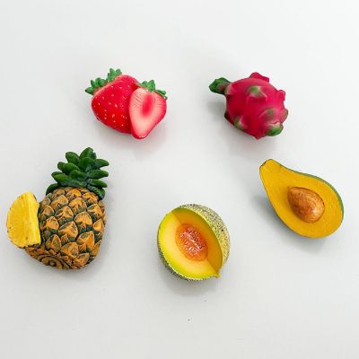 Wrapables Fruits 3D Resin Fridge Magnets, Food Simulation Refrigerator Magnets (Set of 5) Image 1