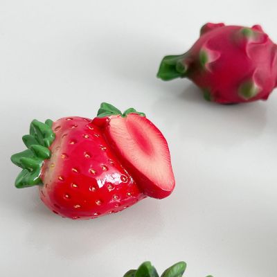 Wrapables Fruits 3D Resin Fridge Magnets, Food Simulation Refrigerator Magnets (Set of 5) Image 2