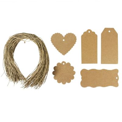 Wrapables Gift Tags/ Kraft Hang Tags with Free Cut String (100pcs) Image 1
