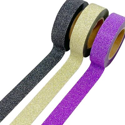 Wrapables Glitter and Shine Washi Tapes Decorative Masking Tapes (Set of 3), Solid Glitter Bold Image 1