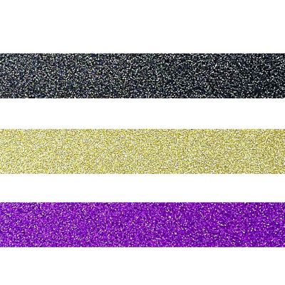 Wrapables Glitter and Shine Washi Tapes Decorative Masking Tapes (Set of 3), Solid Glitter Bold Image 2
