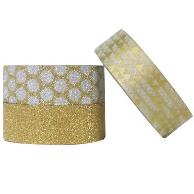 Wrapables Gold Treasure 5M x 15mm Washi Masking Tape (set of 3) Image 2