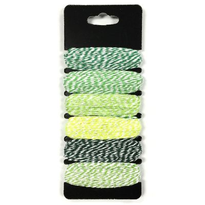 Wrapables Greens 4ply 60 Yards Cotton Baker's Twine (Set of 6 Colors x 10 Yards) Image 1