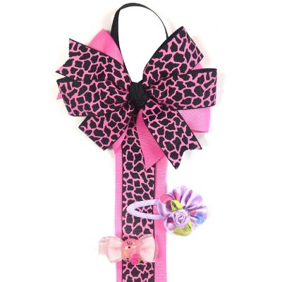 Wrapables Hair Bows and Hair Clips Organizer, Hot Pink Leopard Image 1