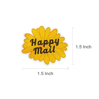 Wrapables Happy Mail Floral Small Business Thank You Stickers Roll, Sealing Stickers and Labels for Boxes, Envelopes, Bags and Packages (500pcs) Image 1