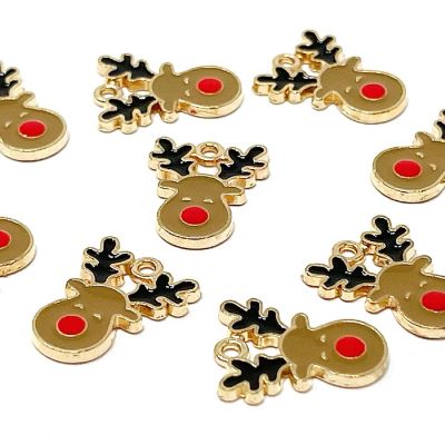 Wrapables Holiday Jewelry Making Pendant Charms (Set of 10), Brown Reindeers Image 1