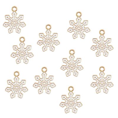Wrapables Holiday Jewelry Making Pendant Charms (Set of 10), Snowflakes Image 1
