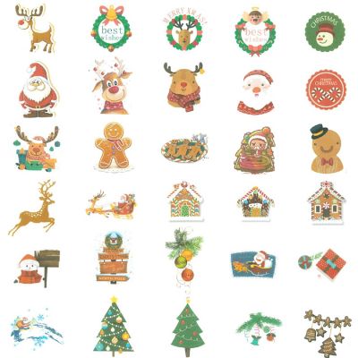 Wrapables Holiday Scrapbooking Washi Stickers (60 pcs), Reindeer & Gingerbreads Image 1