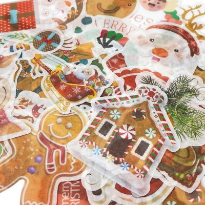 Wrapables Holiday Scrapbooking Washi Stickers (60 pcs), Reindeer & Gingerbreads Image 2
