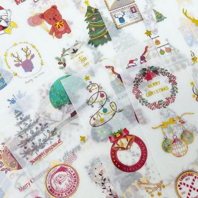 Wrapables Holiday Washi Stickers with Gold Foil (12 Sheets) Image 2