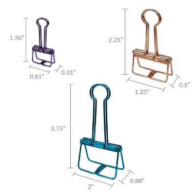 Wrapables Hollow Binder Clips in Assorted Sizes (Set of 20) Image 1