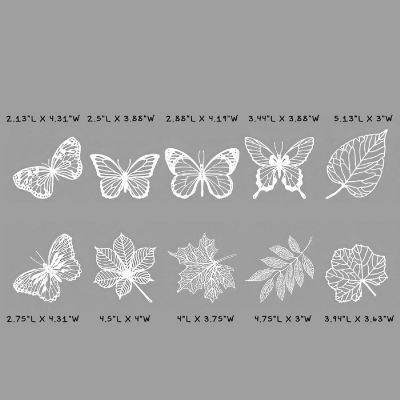 Wrapables Hollow Lace Paper for Arts & Crafts, Scrapbooking, Stationery, Photo Albums (Set of 2), Butterflies & Sprigs Image 2