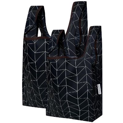Wrapables JoliBag Nylon Reusable Grocery Bag, 2 Pack, Rhombus Image 1