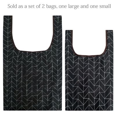 Wrapables JoliBag Nylon Reusable Grocery Bag, 2 Pack, Rhombus Image 2