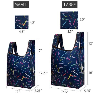 Wrapables JoliBag Nylon Reusable Grocery Bag, 2 Pack, Sprinkles Image 1