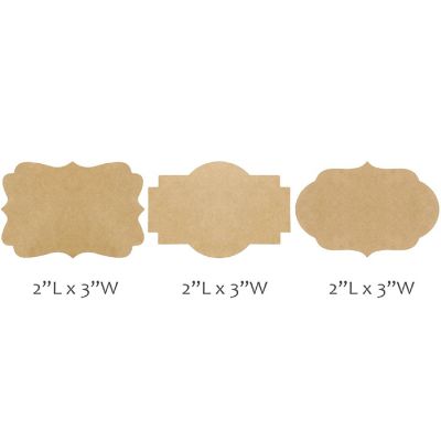 Wrapables Kraft Paper Stickers, Mason Jar Labels (300pcs), Fancy Frame Image 1