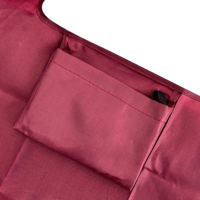 Wrapables Large & Small Foldable Tote Nylon Reusable Grocery Bags, Set of 2, Burgundy Image 3