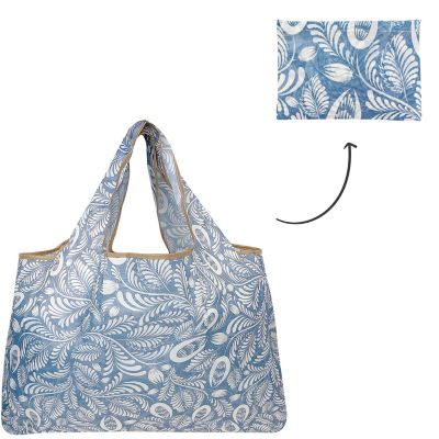 Wrapables Large Foldable Tote Nylon Reusable Grocery Bag, 3 Pack, Ocean Breeze Image 2