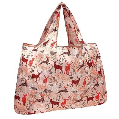 Wrapables Large Foldable Tote Nylon Reusable Grocery Bag, Deer Image 1