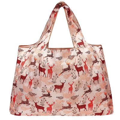 Wrapables Large Foldable Tote Nylon Reusable Grocery Bag, Deer Image 1