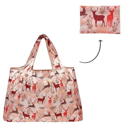 Wrapables Large Foldable Tote Nylon Reusable Grocery Bag, Deer Image 2