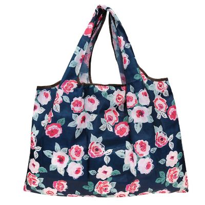 Wrapables Large Foldable Tote Nylon Reusable Grocery Bag, Modern Roses Image 3