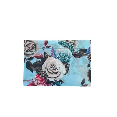 Wrapables Large Foldable Tote Nylon Reusable Grocery Bags, Roses on Blue Image 2