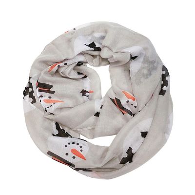 Wrapables Lightweight Winter Christmas Holiday Infinity Scarf, Snowmen Image 1