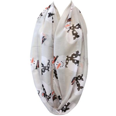 Wrapables Lightweight Winter Christmas Holiday Infinity Scarf, Snowmen Image 1