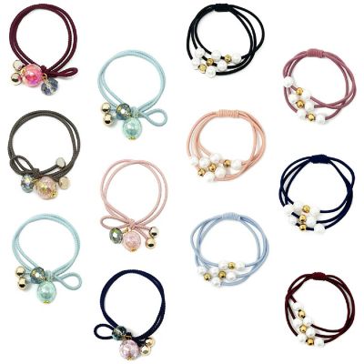 Wrapables Luminescent Beads & Faux Pearls Hair Ties (Set of 12) Image 1