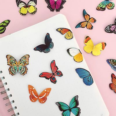 Wrapables Magnetic Butterfly Bookmarks, Page Marker, Foldable Butterfly Page Clips (30 pcs) Image 3