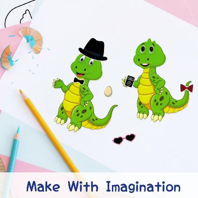 Wrapables Make Your Own Sticker Sheets, Make a Face 24 Sheets Dinosaurs Image 2