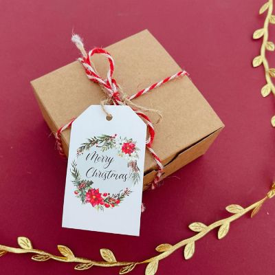 Wrapables Merry Christmas Gift Tags/Kraft Hang Tags with Jute Strings (100pcs) Image 2