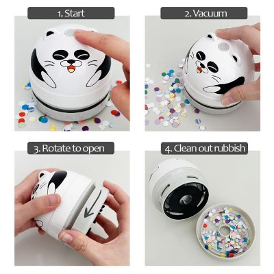 Wrapables Mini Portable USB Desktop Vacuum, Panda Image 1