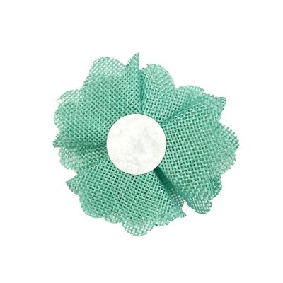Wrapables Mint Shabby Chic Burlap Rose Flower 3 Inch Diameter (Set of 12) Image 1
