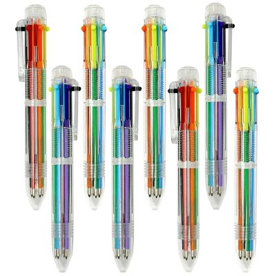 Wrapables Multi-Color 6-in-1 Retractable Ballpoint Pens (Set of 8), Bright Image 1