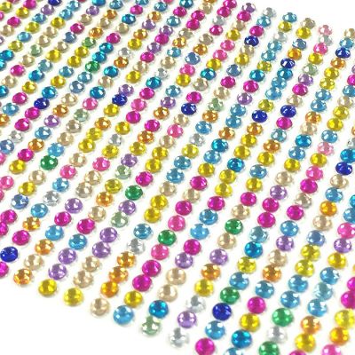 Wrapables Multi-Color Crystal Diamond Sticker 3mm Adhesive Rhinestones, 750 pieces Image 1