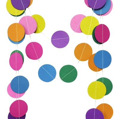 Wrapables Multicolor Circle Dot Paper Garland Hanging D&#233;cor, 26Ft, Set of 2 Image 2