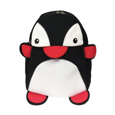 Wrapables Neoprene Fun Pals Backpack for Toddlers, Black and White Penguin Image 1