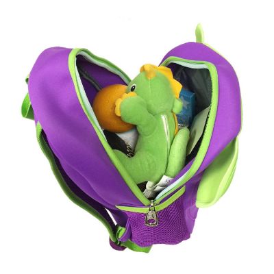 Wrapables Neoprene Fun Pals Backpack for Toddlers, Green & Purple Elephant Image 2