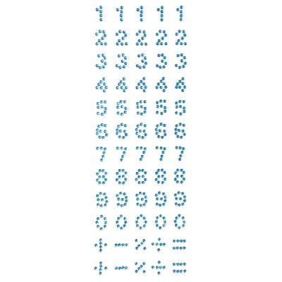 Wrapables Numbers Adhesive Rhinestones, Blue Image 1