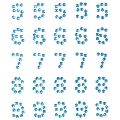 Wrapables Numbers Adhesive Rhinestones, Blue Image 2