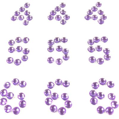 Wrapables Numbers Adhesive Rhinestones, Purple Image 1