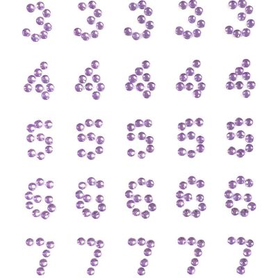 Wrapables Numbers Adhesive Rhinestones, Purple Image 2