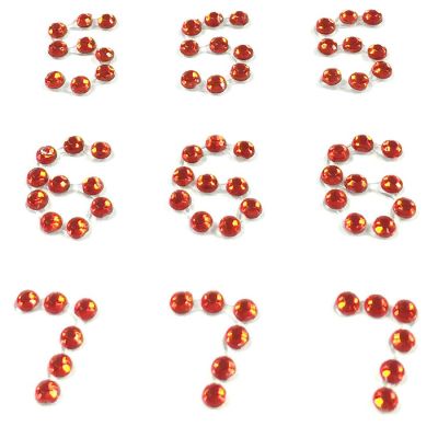 Wrapables Numbers Adhesive Rhinestones, Red Image 1