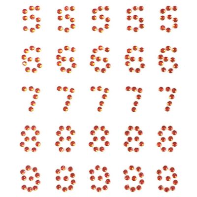 Wrapables Numbers Adhesive Rhinestones, Red Image 2