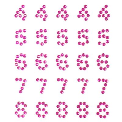 Wrapables Numbers Adhesive Rhinestones, Rose Red Image 2